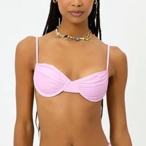 frankies bikinis maggie shine underwire bikini top in azalea pink